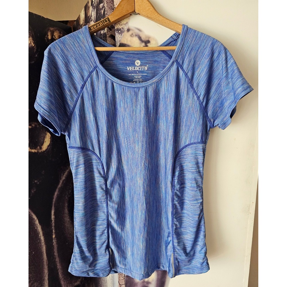 Velocity Women's Blue Activewear Top Workout Athletic T-Shirt